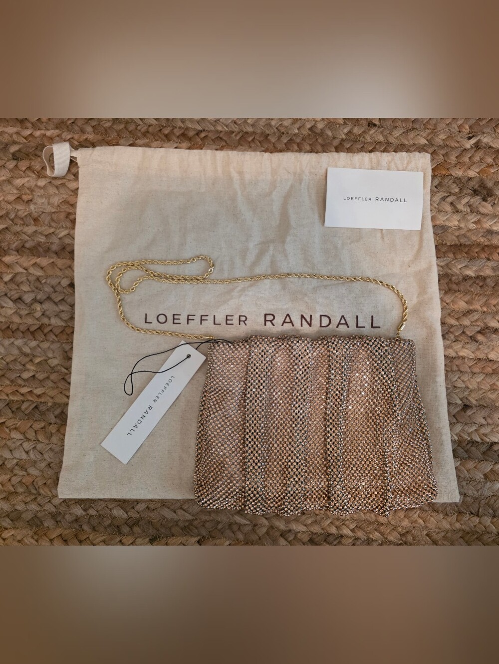 Loeffler Randall Rose Gold Mesh Chain Shoulder Bag